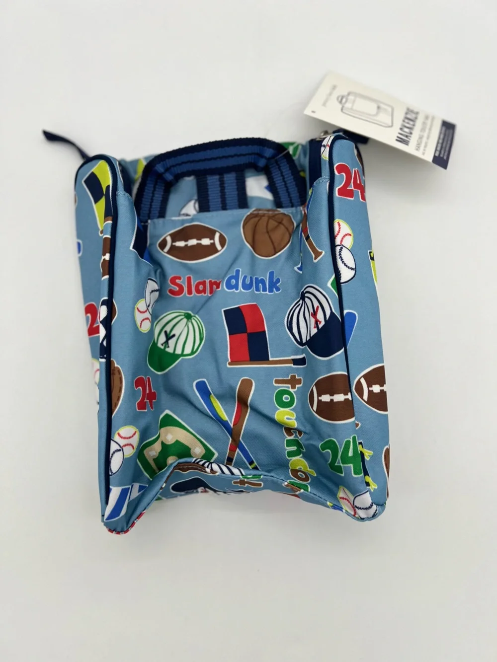 Pottery Barn Kids Baseball Basketball Mackenzie Toiletry Bag Blue 10/8 In
